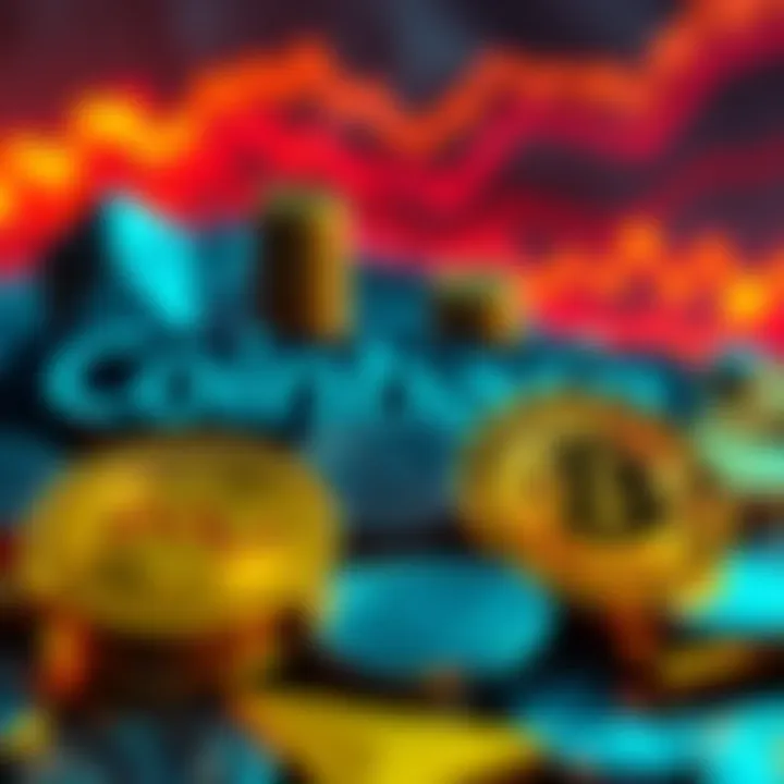 A graphic showing Coinbase's logo with Bitcoin and stablecoins, symbolizing the debate over tax exemptions.