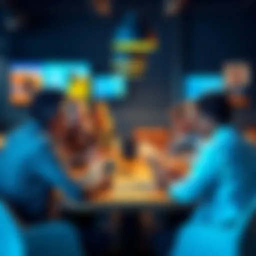 A group of people discussing their experiences with Coinbase credit cards, showcasing various opinions and reactions around a table, with credit cards visible.