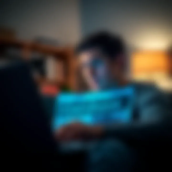 A person looking worried while viewing a news article on a laptop about the Coinbase data breach, emphasizing public safety risks.