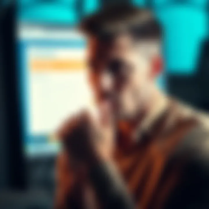 A concerned person looking at a computer screen showing Coinbase's fund transfer interface, expressing worry about potential fraud.