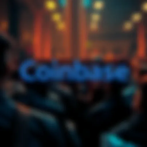 A graphic showing the Coinbase logo with a background of people looking worried, indicating layoffs and a shift towards AI technology.