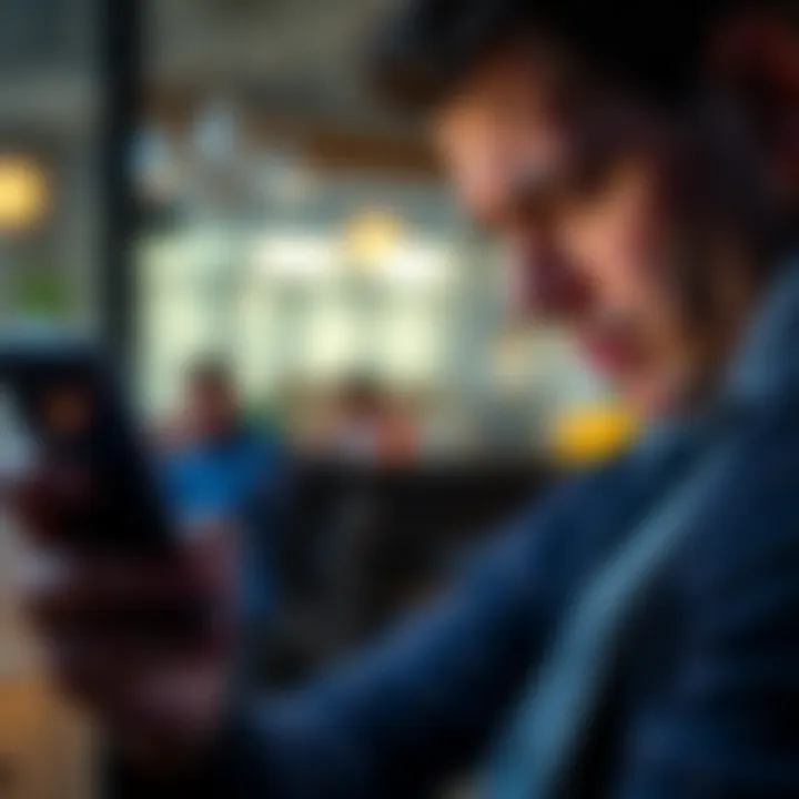 A Canadian person looking frustrated while trying to access their locked Coinbase account on a smartphone, with a warning message displayed.