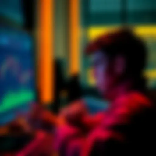A visual representation of financial disappointment with Coinbase One, featuring a person looking frustrated at a computer screen displaying trading limits.