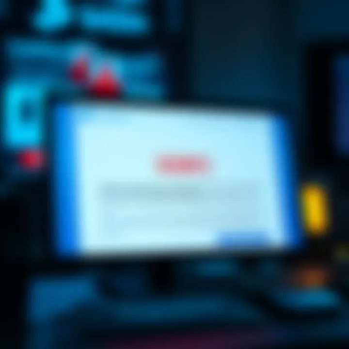 A computer screen displaying a fraudulent email claiming Coinbase account verification documents are expired, with a warning sign