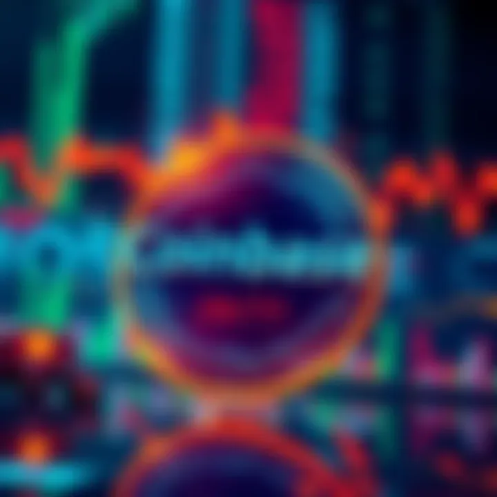 A graphic showing the Coinbase logo with a 24/7 trading symbol and stock market elements in the background