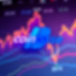 Coinbase logo overlaid on a declining financial graph, symbolizing workforce cuts