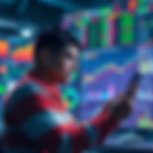 A trader analyzing various platforms for Solana DEX alternatives with charts and graphs