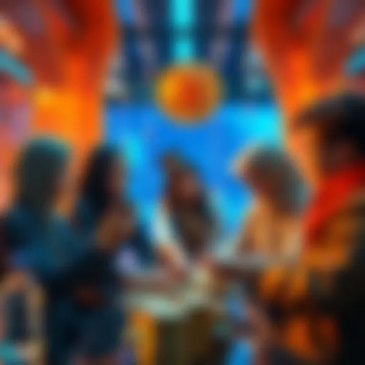 A creative representation of diverse individuals engaging in CoinJoin processes, showcasing collaboration and privacy in digital finance.