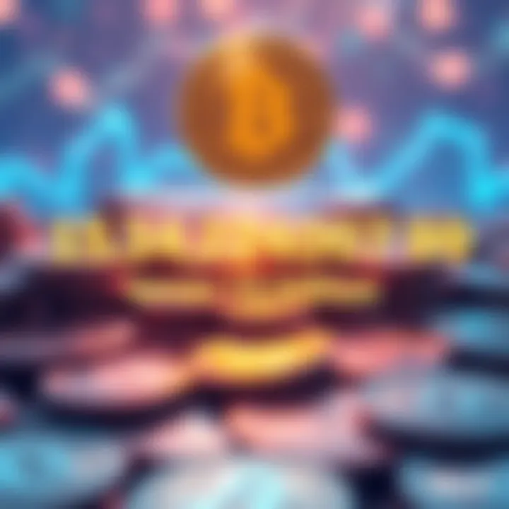 Coinmarketcap Max Supply Update Illustration showing the new max supply figure of 15,346,246,087.99 on Coinmarketcap with coins in the background