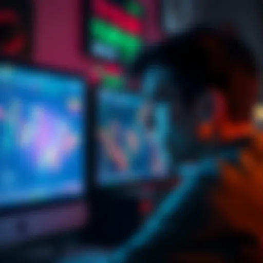 A person looking frustrated at a computer screen displaying fluctuating cryptocurrency prices, symbolizing the challenges of Coinspot arbitrage.