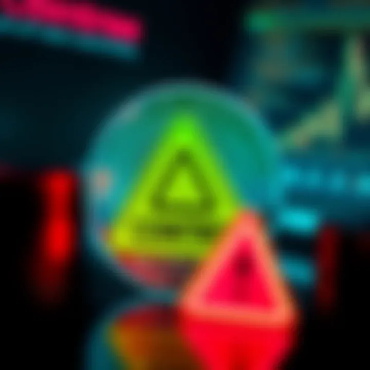 Graphic showing a digital currency symbol with a warning sign, representing Cointree's penalty for late reporting of suspicious activities