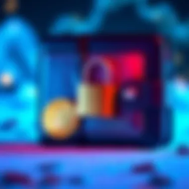 A cold storage wallet secured with a lock and Bitcoin symbols, representing safe cryptocurrency storage.