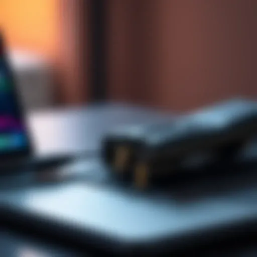 Cold Wallet Connected to Laptop A cold wallet connected to a laptop, illustrating potential security risks for cryptocurrency storage.