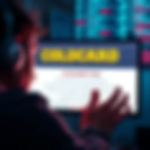A worried person looking at a computer screen displaying a warning about COLDCARD theft