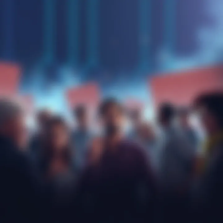 A group of frustrated people discussing Coldcard's recent hack and its aftermath, illustrating the growing tension among victims seeking justice.