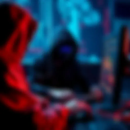 A hacker is seen working on a computer with a Coldcard device, illustrating poor mixing practices in cryptocurrency transactions.