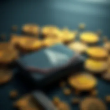 A Coldcard wallet sitting on a table surrounded by Bitcoin symbols, illustrating a hacker's struggle with mixing transactions.