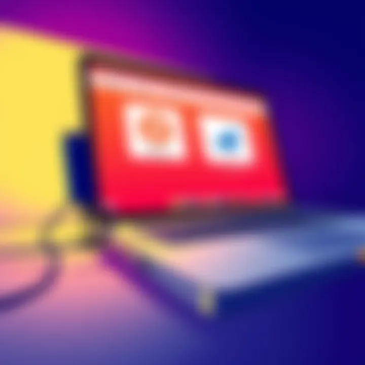 An illustration showing the Coldcard Q device connected to a laptop with Nunchuk and Sparrow wallet applications on the screen.