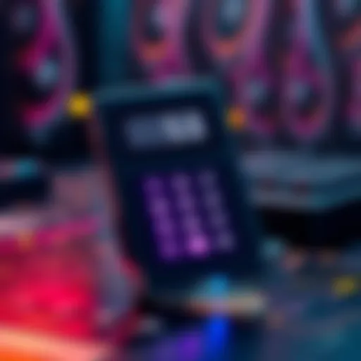 A modern air-gapped hardware wallet with a PIN keypad and micro SD slot, showcasing a secure design