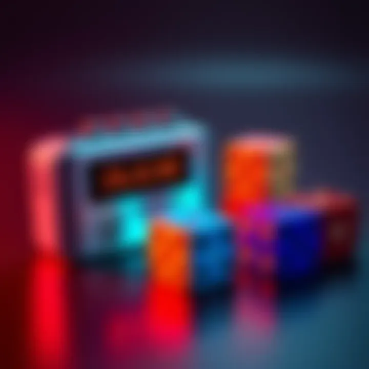 A Coldcard device next to a set of colorful dice, illustrating the comparison of entropy methods for cryptocurrency security setups.