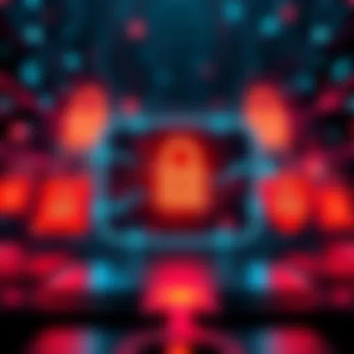 Visualization of ColdCard wallet with security features highlighted, surrounded by digital locks and shields representing protection against hacks.