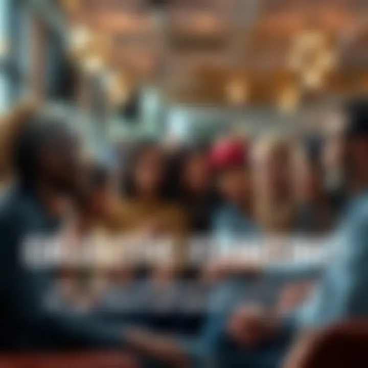 A diverse group of people sharing experiences and insights in a thoughtful discussion setting.