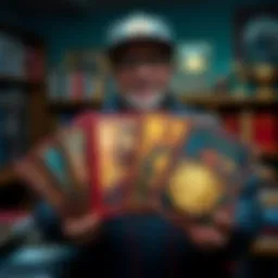 A collector proudly displays a collection of new commemorative books featuring Indian imagery for U.S. Mint coins