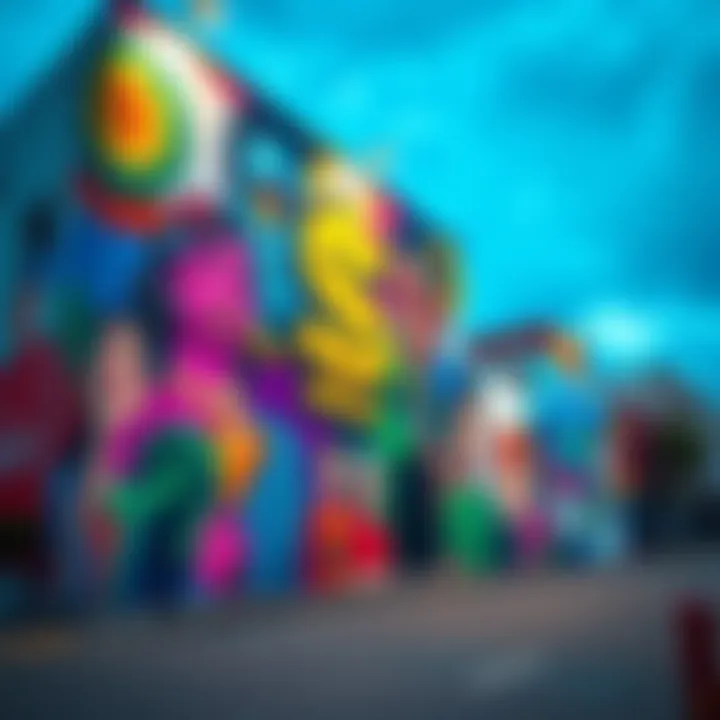 A vibrant mural showcasing $Hege, the memecoin, with artistic illustrations and bright colors.