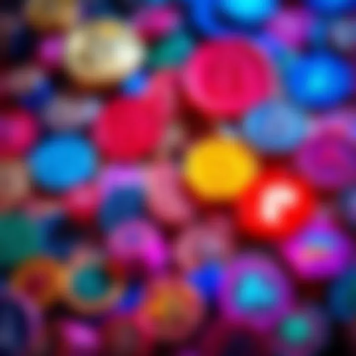 A vibrant display of various random token NFTs in different styles and colors, showcasing the fun of NFT collecting