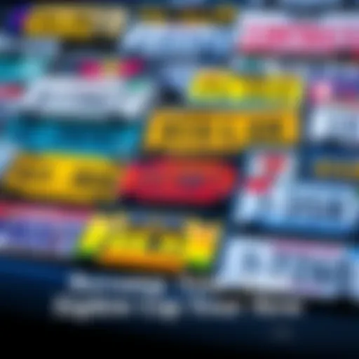 Various colorful and unique car plates showcasing different styles and designs