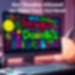 A vibrant collection of doodles and artwork displayed on a computer screen, representing artistic expressions in online forums.