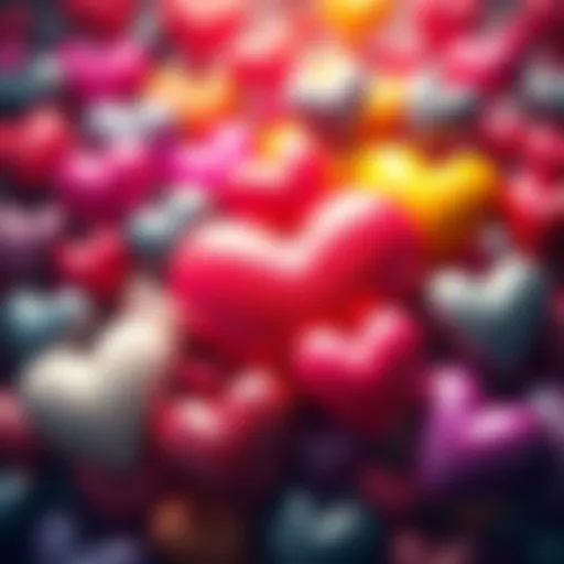 A collection of colorful hearts illustrating different interpretations of love