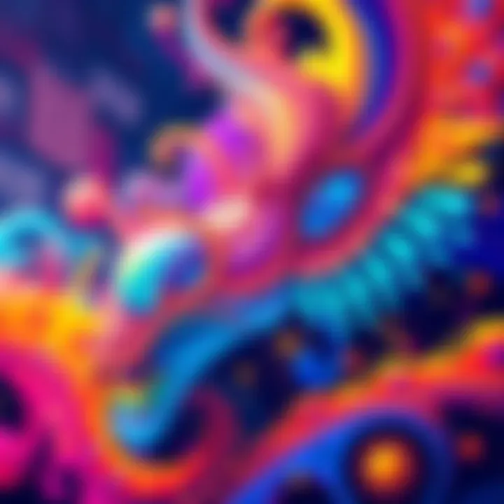 A vibrant NFT animation showcasing dynamic digital art with bold colors and intricate designs, attracting attention from collectors and artists,