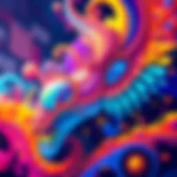 Colorful NFT Animation Art A vibrant NFT animation showcasing dynamic digital art with bold colors and intricate designs, attracting attention from collectors and artists,