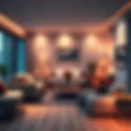A cozy living room with plush furniture and soft lighting, reflecting a comfortable lifestyle.