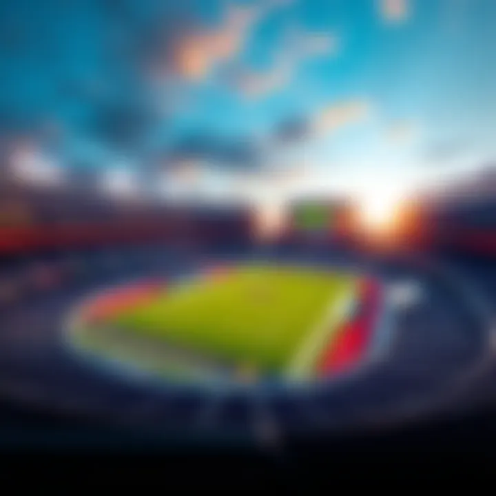 A modern stadium featuring cryptocurrency branding and logos, representing the Commanders' new naming rights strategy.