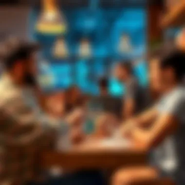 People engaging in a discussion about various donut flavors and topics in a relaxed setting