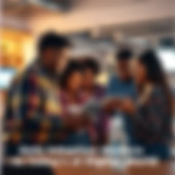 A diverse group of people engaged in a discussion about new technology in a community setting