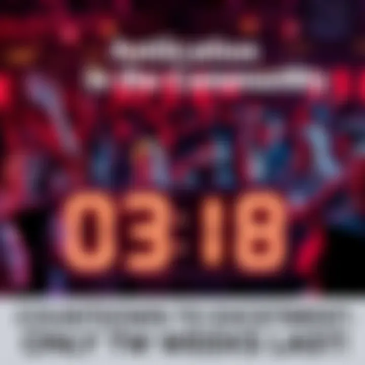 A vibrant community gathering showcasing excited faces and countdown clocks