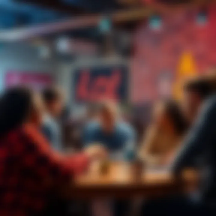 A diverse group of individuals sharing ideas in a vibrant community setting