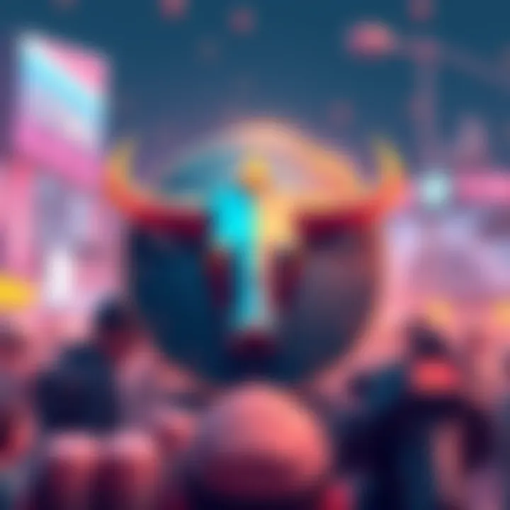 An illustration showing the $TORO coin with a bull symbol, indicating locked tokens for market cap rewards, highlighting community involvement.