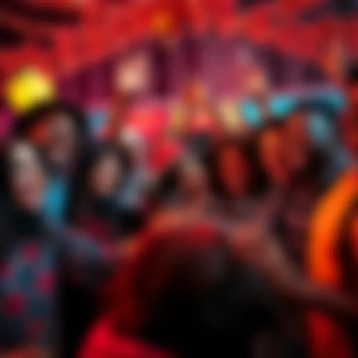 Group of diverse people celebrating together with smiles and festive decorations, showcasing camaraderie among hodlers.
