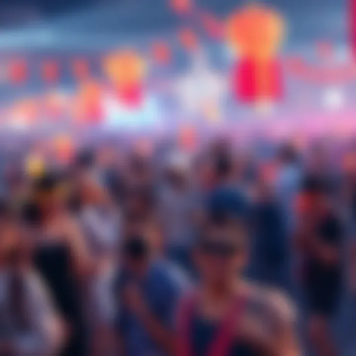 A lively gathering of people enjoying various activities and events in Atlas, showcasing local talents and culture.