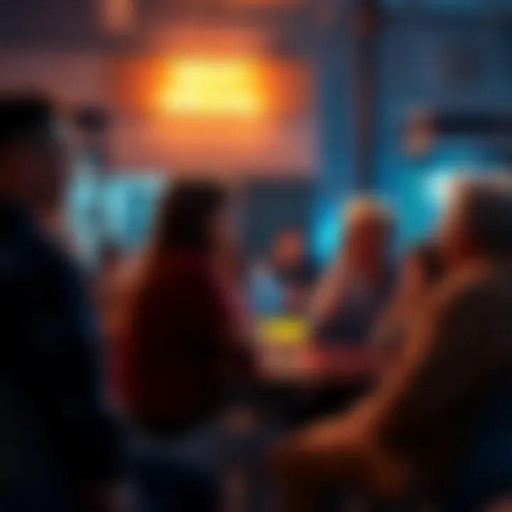 Residents engaging in a heated discussion over recent local events