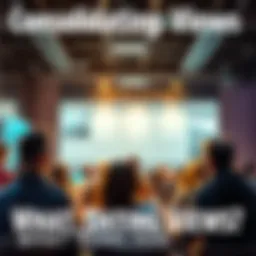 A group of people engaging in a lively discussion, sharing ideas and thoughts in a forum setting.