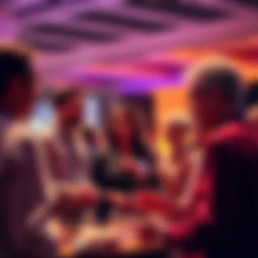 People discussing the foundation's updates at a community event, showing enthusiasm and connection