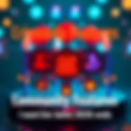 Community Features Update A graphic showing symbols of friends lists and clans, representing community connection and engagement