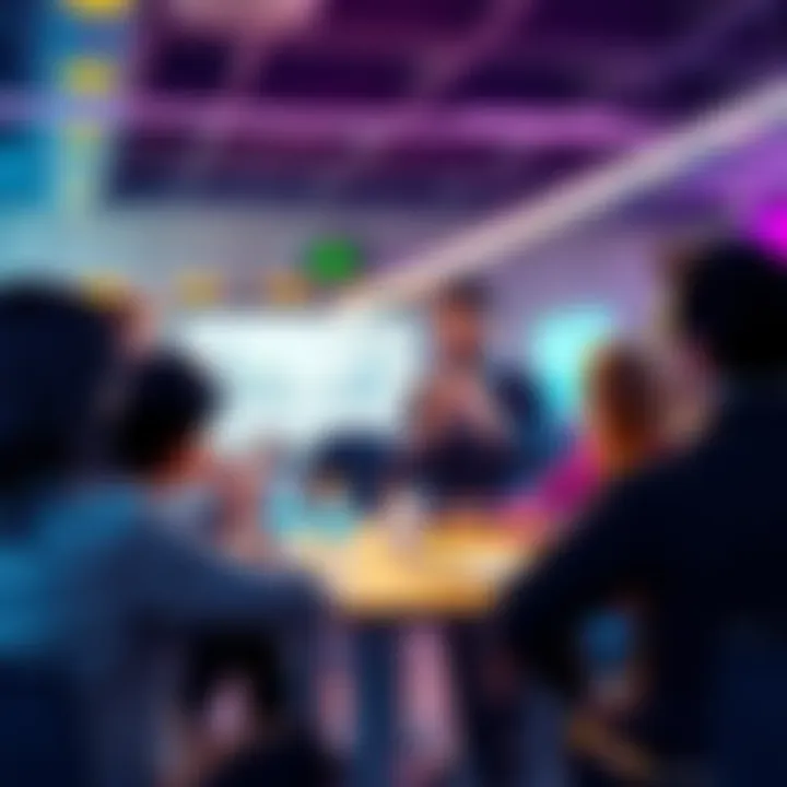 People discussing and analyzing mock transactions in a community meeting