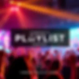 A vibrant graphic showcasing a playlist theme with musical notes and a community vibe, announcing the contest.