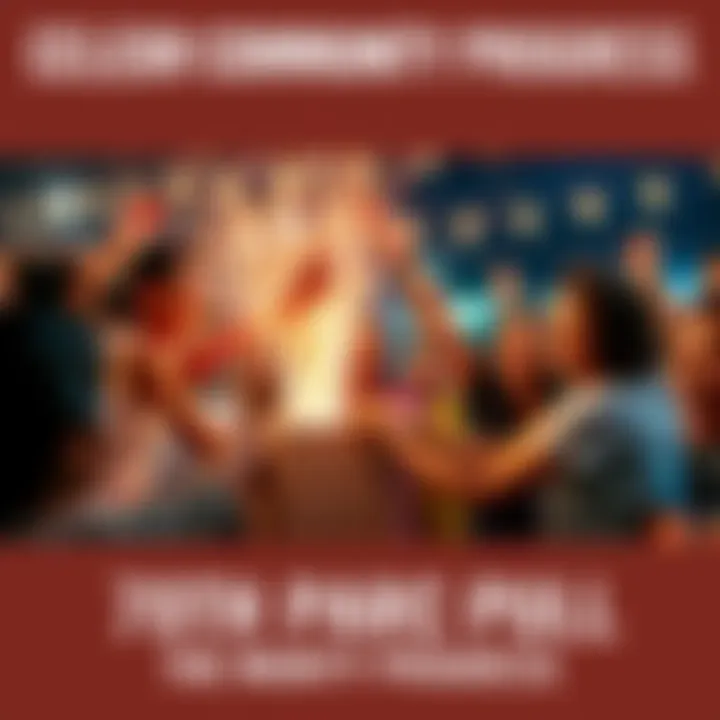 A vibrant scene of community members celebrating a significant milestone, with smiles and excitement illuminating the event.